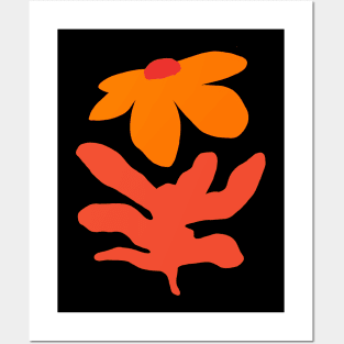 Retro Orange Flower Posters and Art